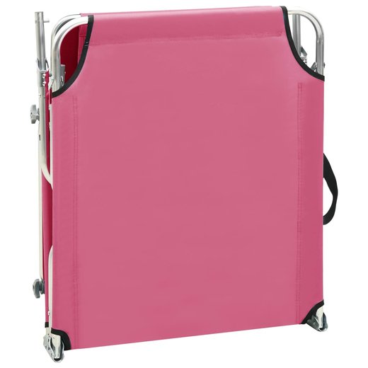 Klappliege mit Sonnenschutz Rosa Aluminium