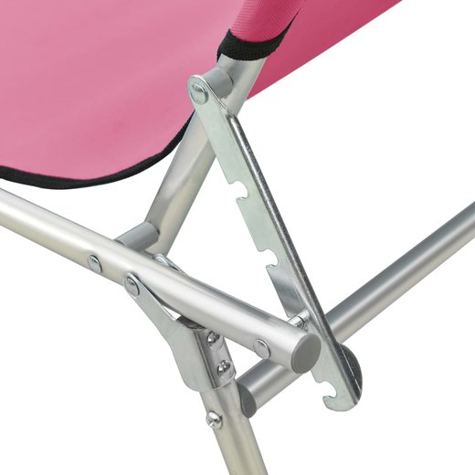 Klappliege mit Sonnenschutz Rosa Aluminium