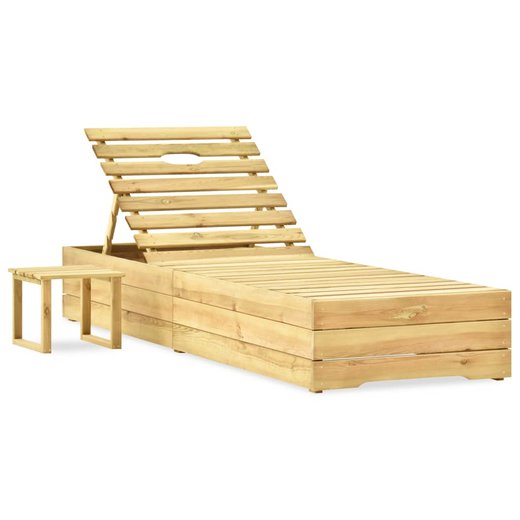 Sonnenliege mit Tisch Grn Imprgniertes Kiefernholz
