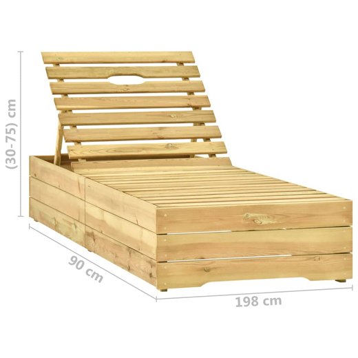 Sonnenliege mit Tisch Grn Imprgniertes Kiefernholz