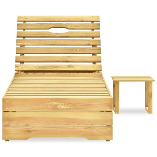 Sonnenliege mit Tisch Grn Imprgniertes Kiefernholz