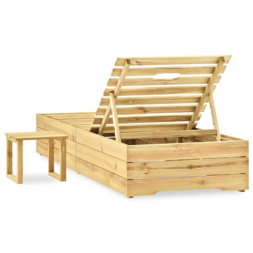 Sonnenliege mit Tisch Grn Imprgniertes Kiefernholz