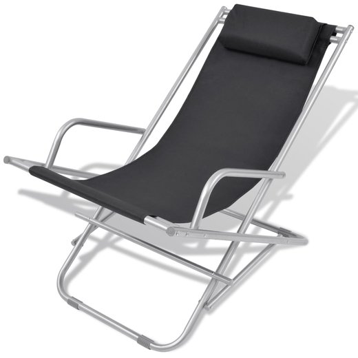 Liegesthle 2 Stk. Stahl Schwarz