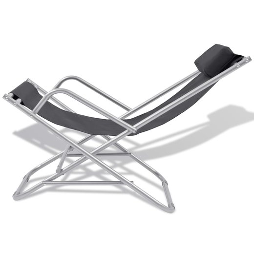 Liegesthle 2 Stk. Stahl Schwarz