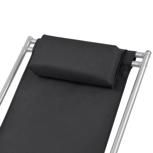 Liegesthle 2 Stk. Stahl Schwarz