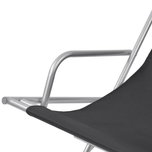 Liegesthle 2 Stk. Stahl Schwarz
