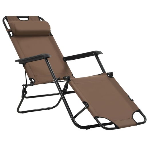 Klappbare Sonnenliegen 2 Stk. mit Fuablage Braun