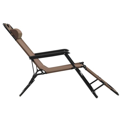 Klappbare Sonnenliegen 2 Stk. mit Fuablage Braun