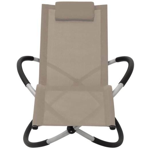 Geometrische Sonnenliege Stahl Taupe