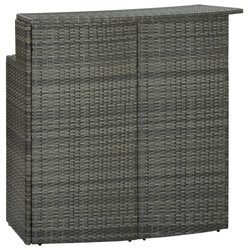 Garten-Bartisch Grau 120x55x110 cm Poly Rattan