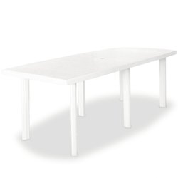 Gartentisch Weiß 210 x 96 x 72 cm Kunststoff