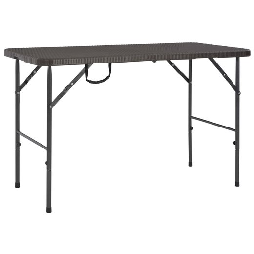Klappbarer Gartentisch Braun 120x60x74 cm HDPE Rattan-Look
