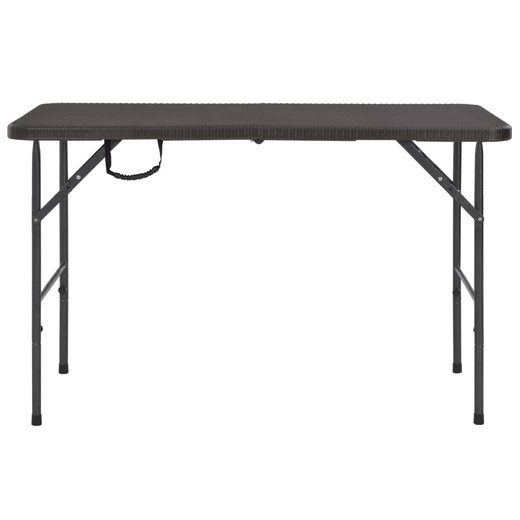 Klappbarer Gartentisch Braun 120x60x74 cm HDPE Rattan-Look