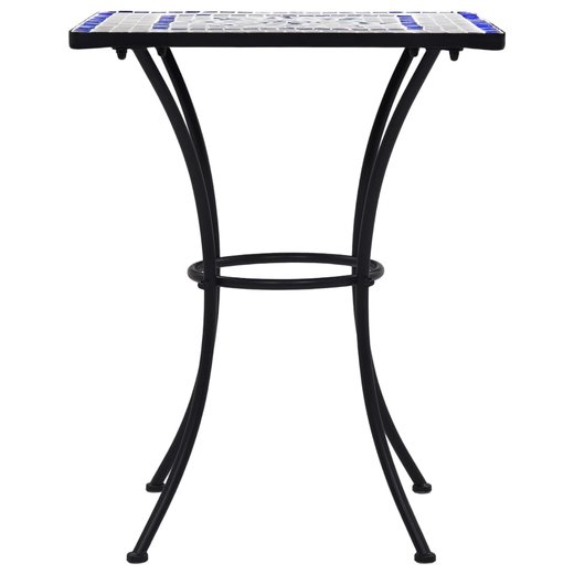 Mosaik-Bistrotisch Blau und Wei 60 cm Keramik