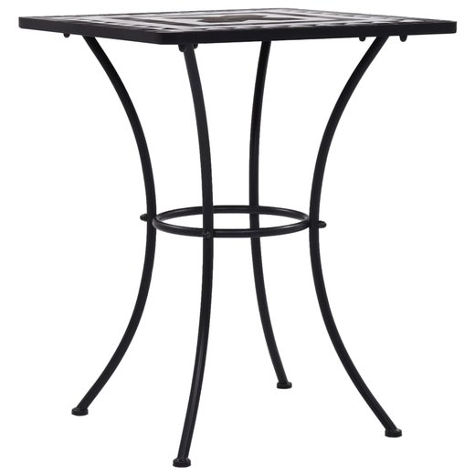 Mosaik-Bistrotisch Schwarz und Wei 60 cm Keramik