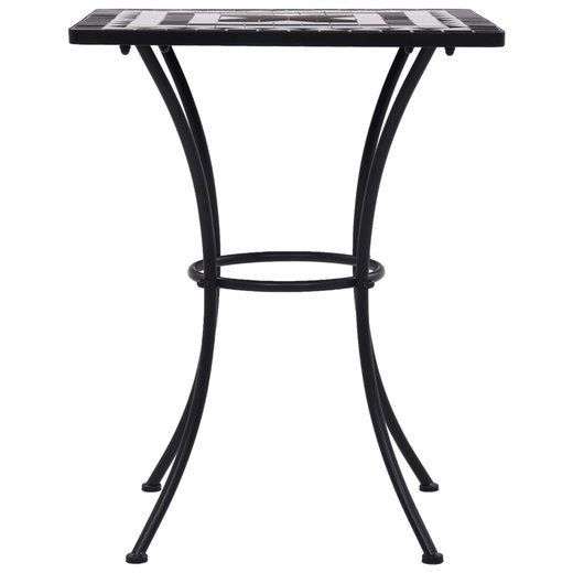 Mosaik-Bistrotisch Schwarz und Wei 60 cm Keramik