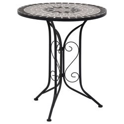 Mosaik-Bistrotisch Grau 61 cm Keramik