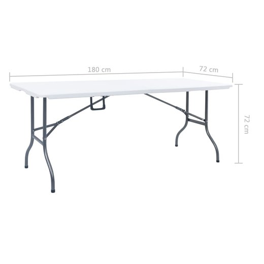 Gartentisch Klappbar Wei 180 x 72 x 72 cm HDPE