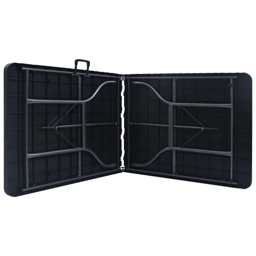 Gartentisch Klappbar Schwarz 1807572 cm HDPE Rattan-Optik