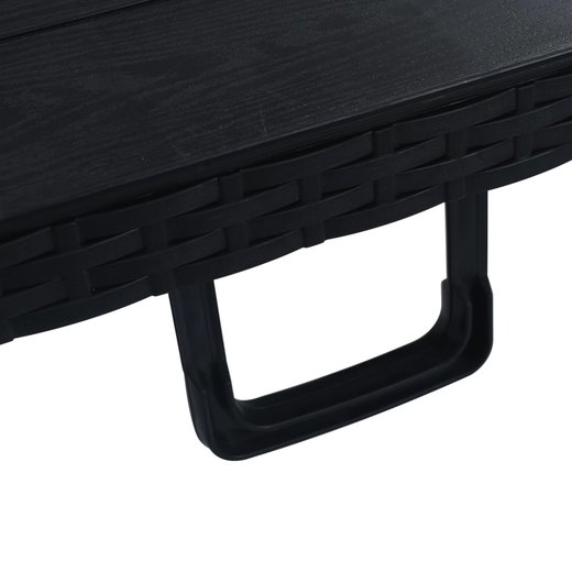 Gartentisch Klappbar Schwarz 1807572 cm HDPE Rattan-Optik