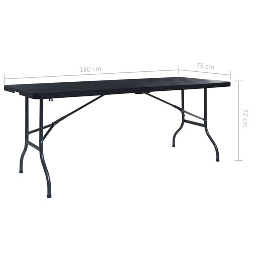 Gartentisch Klappbar Schwarz 1807572 cm HDPE Rattan-Optik