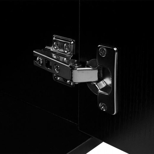 Dreiteiliges Badmbel-Set mit Waschbecken Schwarz
