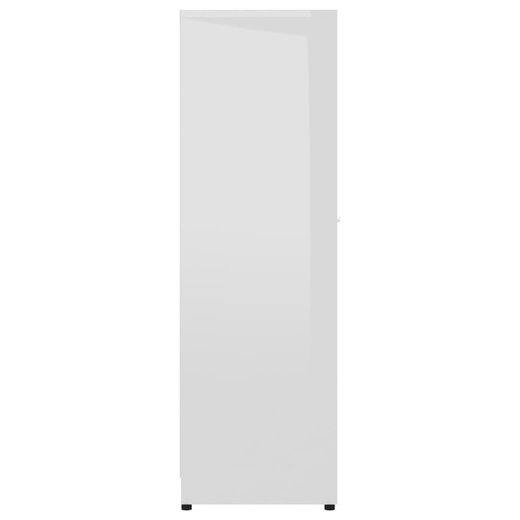 Badezimmerschrank Hochglanz-Wei 30x30x95 cm Spanplatte