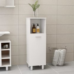Badezimmerschrank Hochglanz-Wei 30x30x95 cm Spanplatte