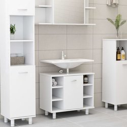 Badezimmerschrank Wei 60x32x53,5 cm Spanplatte