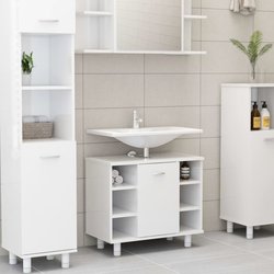 Badezimmerschrank Hochglanz-Wei 60x32x53,5 cm Spanplatte