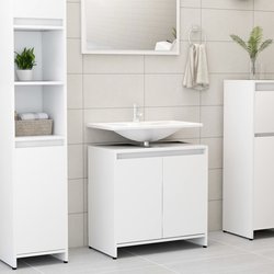 Badezimmerschrank Wei 60x33x58 cm Spanplatte