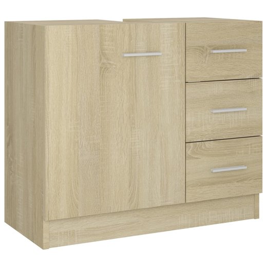 Waschbeckenunterschrank Sonoma-Eiche 63x30x54 cm Spanplatte
