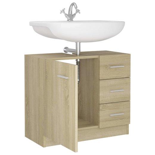 Waschbeckenunterschrank Sonoma-Eiche 63x30x54 cm Spanplatte