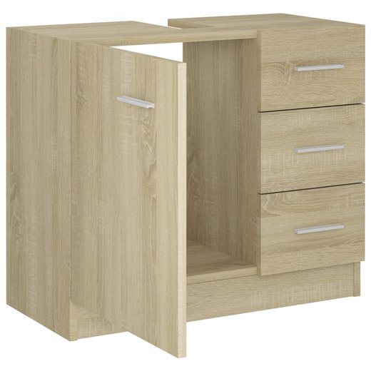 Waschbeckenunterschrank Sonoma-Eiche 63x30x54 cm Spanplatte
