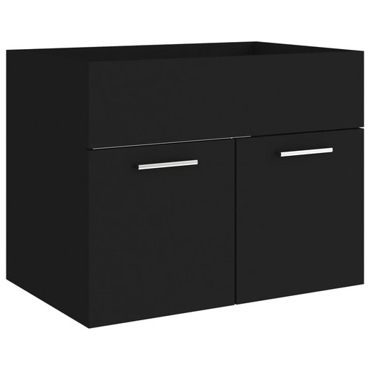 Waschbeckenunterschrank Schwarz 60x38,5x46 cm Spanplatte