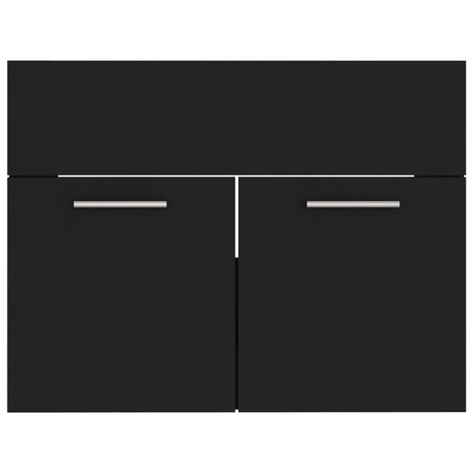 Waschbeckenunterschrank Schwarz 60x38,5x46 cm Spanplatte