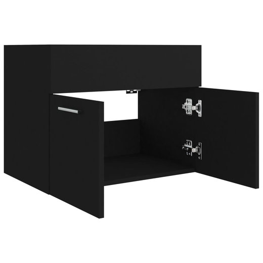 Waschbeckenunterschrank Schwarz 60x38,5x46 cm Spanplatte