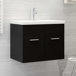 Waschbeckenunterschrank Schwarz 60x38,5x46 cm Spanplatte