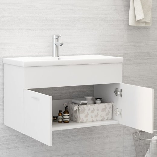 Waschbeckenunterschrank Wei 80x38,5x46 cm Spanplatte