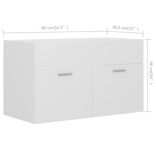 Waschbeckenunterschrank Wei 80x38,5x46 cm Spanplatte