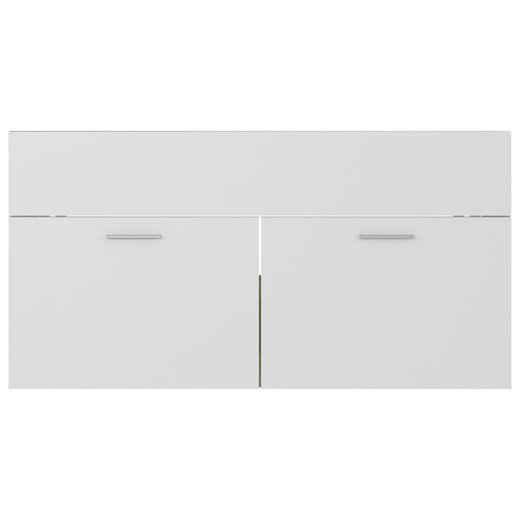 Waschbeckenunterschrank Wei und Sonoma 90x38,5x46 cm Spanplatte
