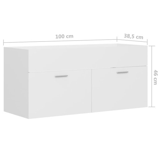 Waschbeckenunterschrank Wei 100x38,5x46 cm Spanplatte