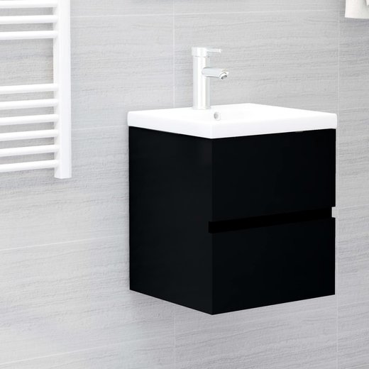 Waschbeckenunterschrank Schwarz 41x38,5x45 cm Spanplatte