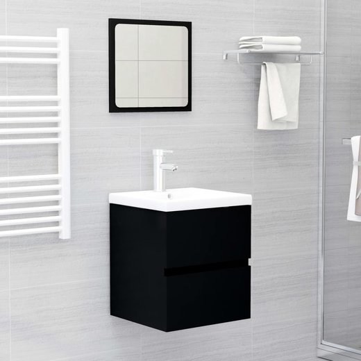 Waschbeckenunterschrank Schwarz 41x38,5x45 cm Spanplatte