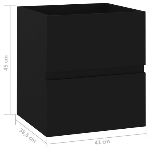 Waschbeckenunterschrank Schwarz 41x38,5x45 cm Spanplatte