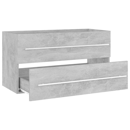2-tlg. Badmbel-Set Betongrau Spanplatte