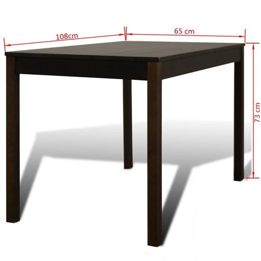 Esstisch Holztisch mit 4 Holzsthlen Esszimmerset braun