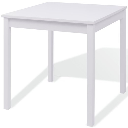 Dreiteiliges Esstisch-Set Pinienholz Weiß