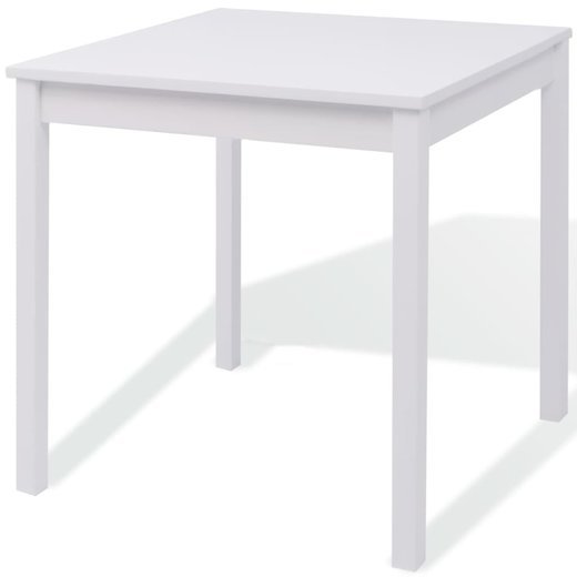 Fünfteiliges Esstisch-Set Pinienholz Weiß