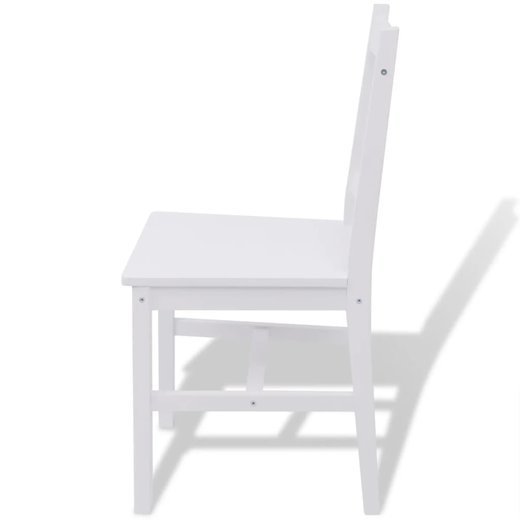 Siebenteiliges Esstisch-Set Pinienholz Weiß